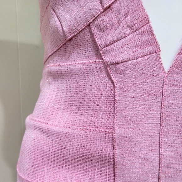 WOW Couture Sparkling Pink Rose Dress Sz S Sexy Halter Bodycon Dress - Picture 6 of 12